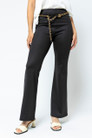 Black Croc Jersey Flared Pant