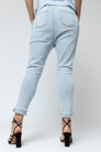 Pale Denim Distressed Drawstring Jeans