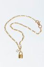 Gold Plated Chain Padlock Necklace