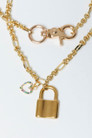 Gold Plated Chain Padlock Necklace