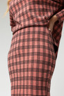 Pink Check Split Skirt