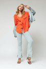 Orange Cascade Frill Shirt