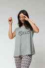 Charcoal Motto Sequined T Shirt
