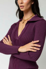 Purple Cable Knit Dress