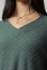 Green Diamond V Neck Jumper