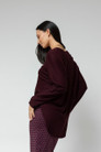 Plum Diamond V Neck Jumper