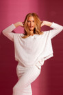 Ivory Knit V Neck Jumper