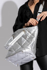 Silver Quilted Tote Bag