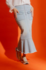 Light Denim High Waist Skirt