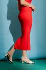 Red Ribbed Skirt