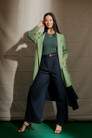 Mint / Navy Euro Splice Trench