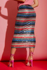 Stripe Sequin Skirt