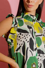 Chartreuse Ruffle Maxi Dress