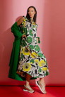 Chartreuse Ruffle Maxi Dress