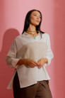 White/Natural Splice Linen Everyday Shirt