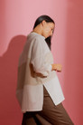 White/Natural Splice Linen Everyday Shirt