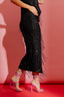 Black Sequin Tassel Skirt