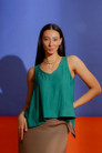 Green Silky Crop Bell Cami