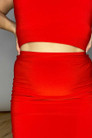 Red Jersey Tube Skirt