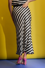 Thick Stripe Bias Skirt