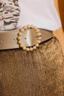 Pewter Pearl Buckle Belt