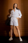 White Luxury Linen Short