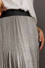 Silver Metallic Pleat Skirt