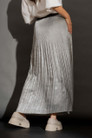 Silver Metallic Pleat Skirt