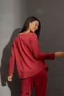 Burgundy Washed Long Sleeve Top