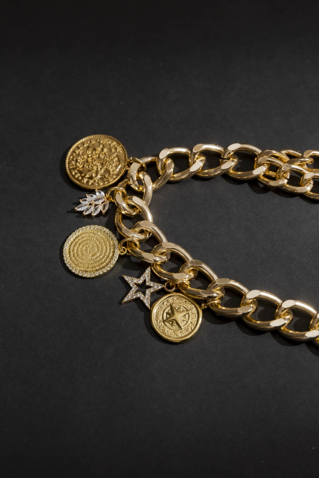 Gold Triple Coin Necklace Buy Women's Charm Necklaces Online