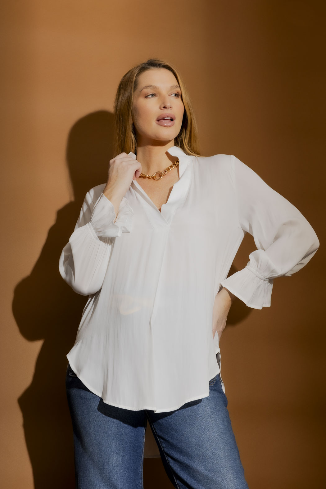 White Femme Blogger Shirt Women's Shirts Blouses