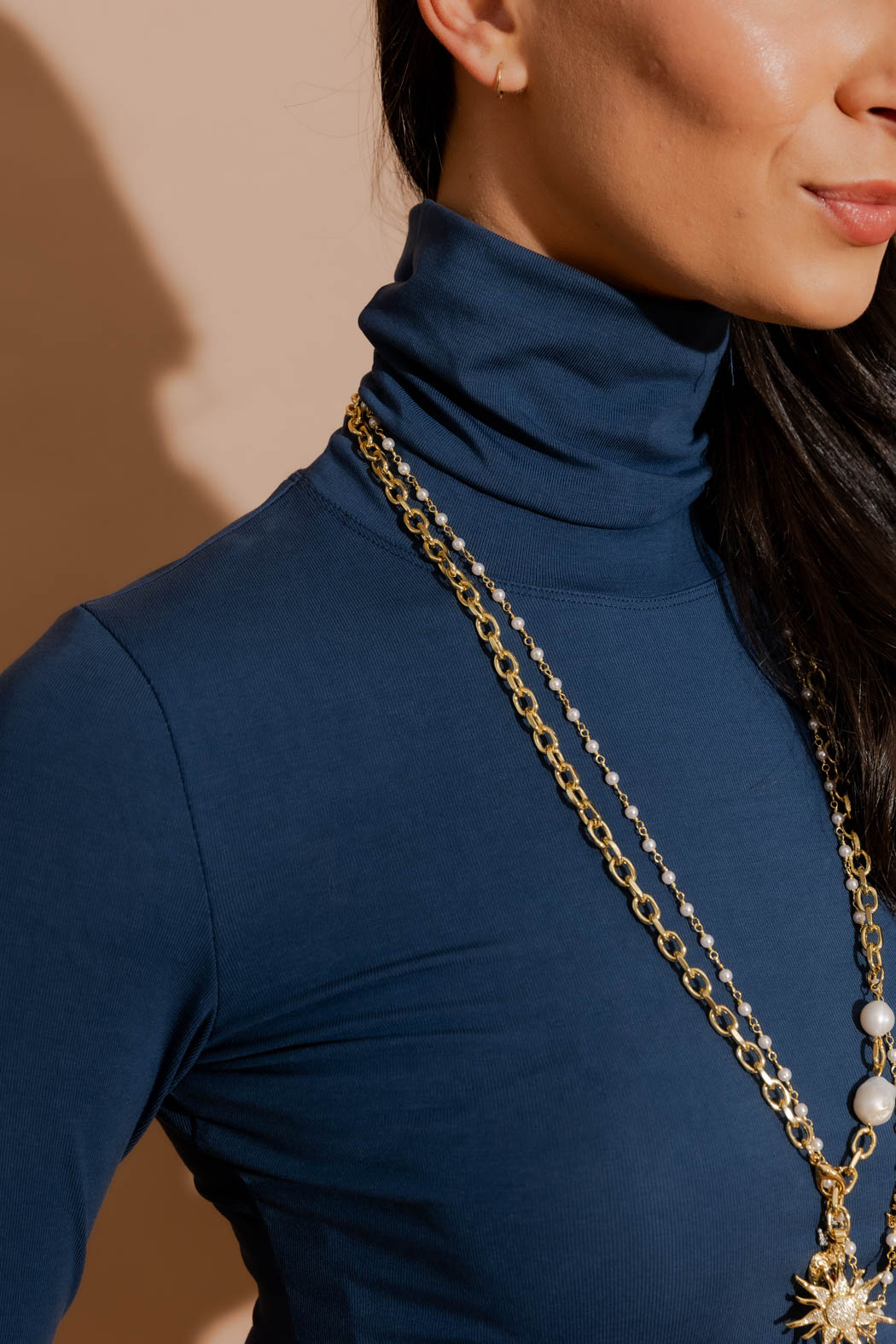 Mock Neck Sweater Necklace With A Turtleneck Mock Neck Necklace