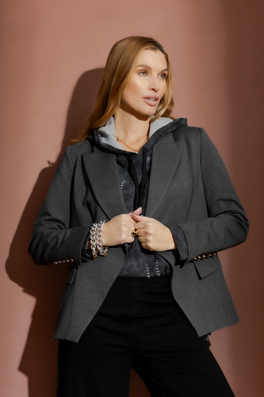 Charcoal Blazer Womens Charcoal Blazer With Black Pants Grey