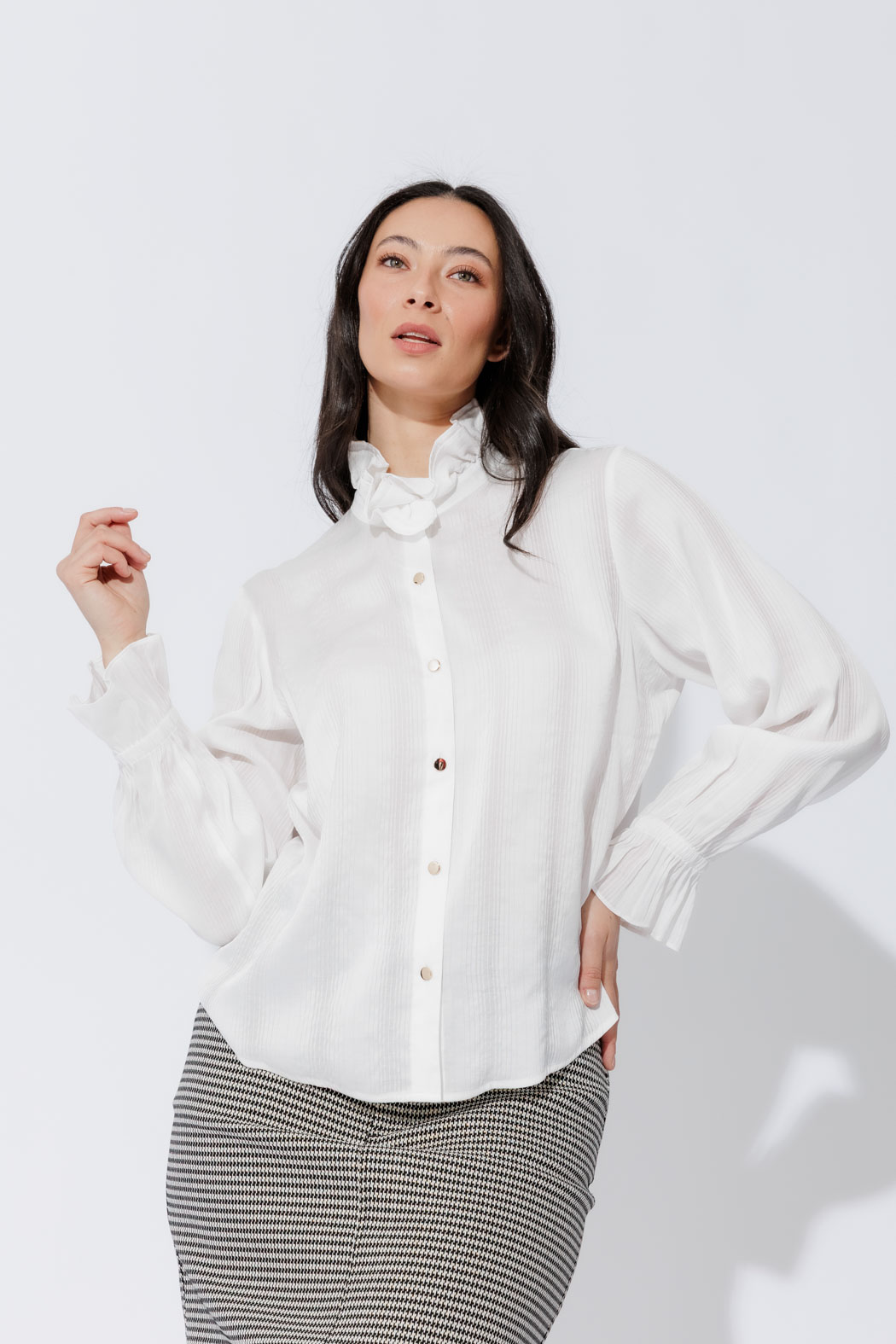 White Frill Shirt Women's Shirt Blouses