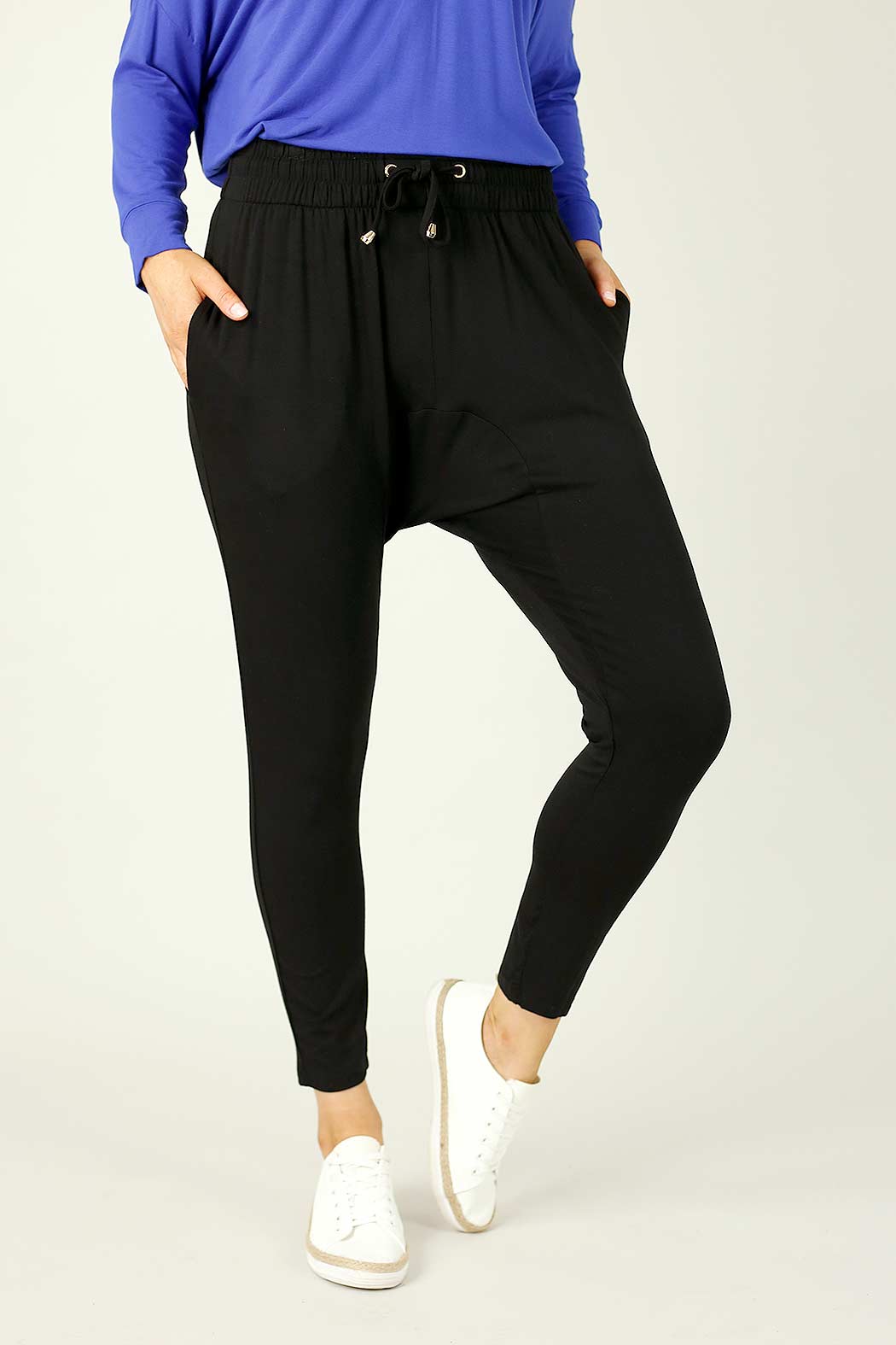 Black Bamboo Drop Crotch Pant - FINAL 
