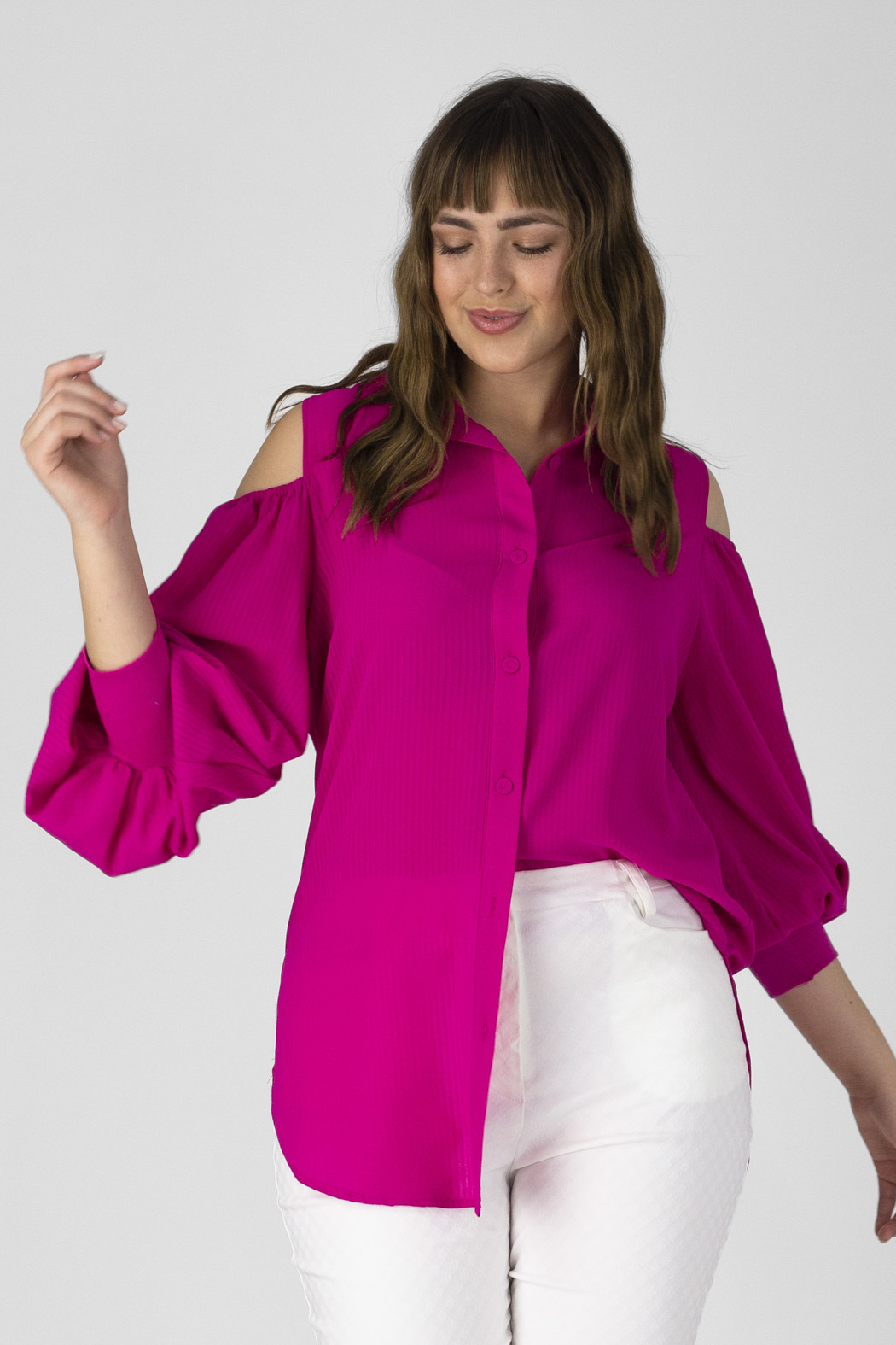 pink chiffon top