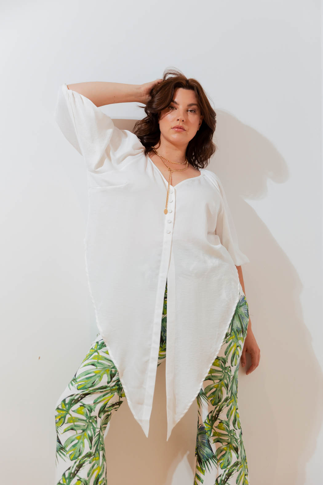 White Bustier Zhoush Shirt | Women's Shirts - Motto Fashions