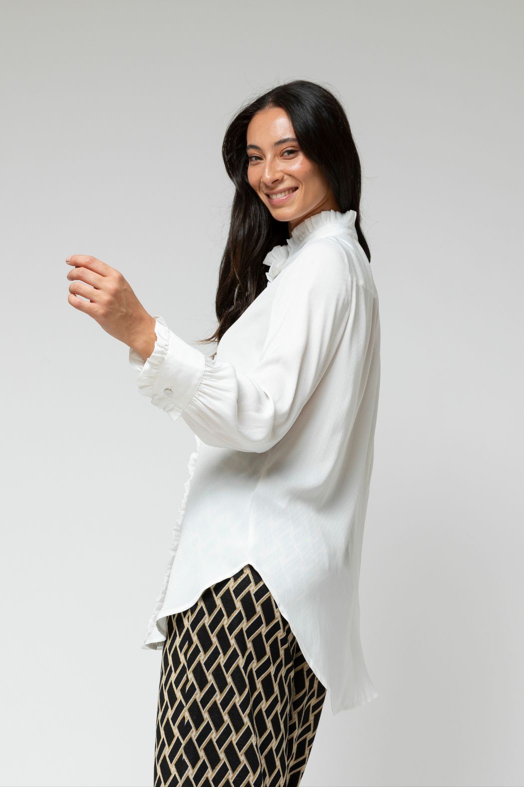 Ruimeme double button blouse off-white