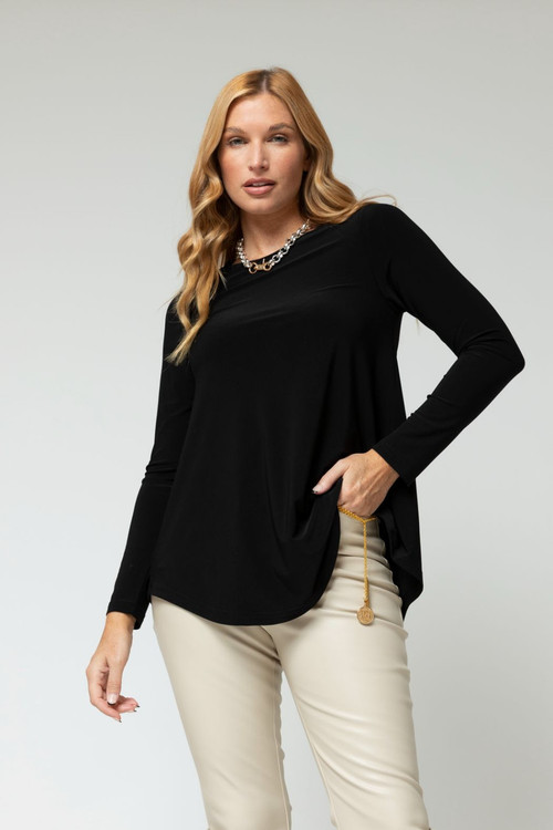 Black Contour Bell Top | Women's Jumpers- Motto Fashions