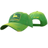 Mens Green Distressed Vintage Cap