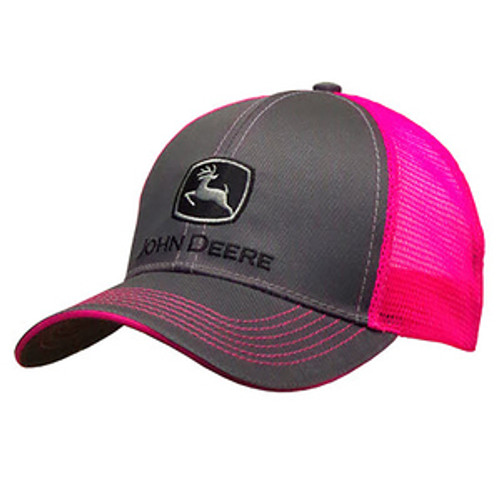 WOMENS CHARCOAL AND NEON PINK CAP - LP67036