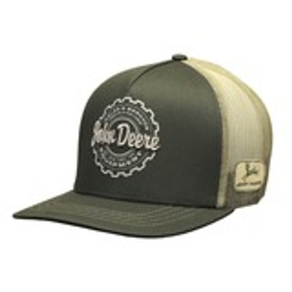 Mens Olive Mod Flat Bill Cap