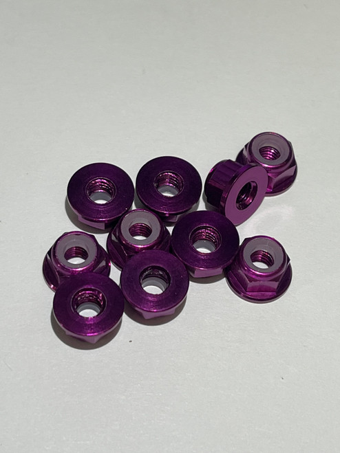 M4 Lock Nut Flanged Aluminum purple (10)