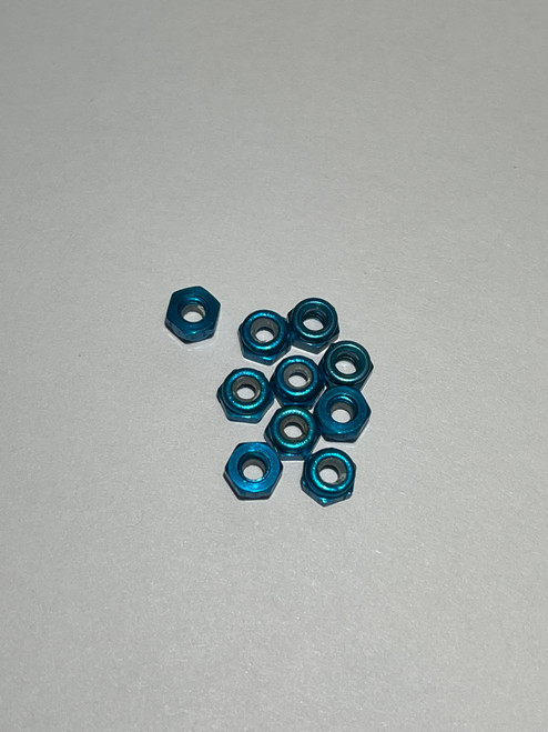 4-40 Lock Nut Blue Aluminum 1/4 Hex (10)