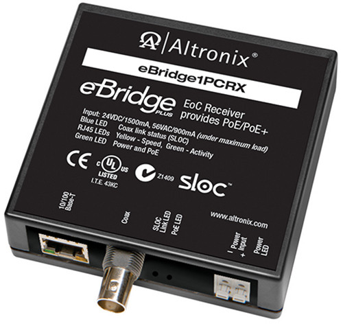 EBRIDGE1PCRX - Altronix IP/COAX W/POE/POE+ RCVR USE