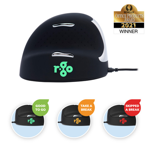 RGOBRHESML - R-Go Tools HE BREAK MOUSE, ERGONOMIC MOUSE, ANTI-RSI SOFTWARE, MEDIUM (HAND SIZE 165-1