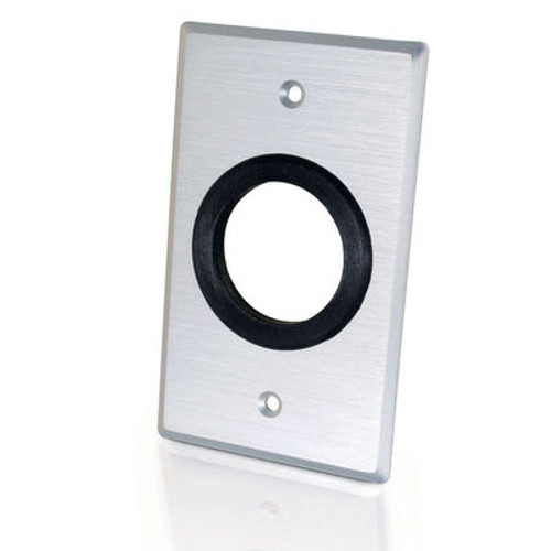 40489 - C2G 1.5IN GROMMET CABLE PASS THROUGH SINGLE GANG WALL PLATE - BRUSHED ALUMINUM