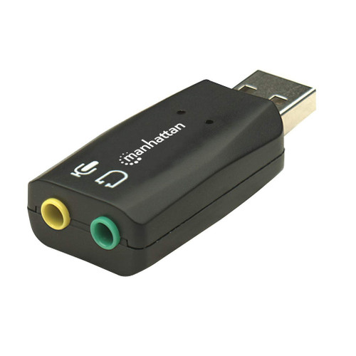 150859 - Manhattan MANHATTAN HI-SPEED USB 2.0 3-D SOUND ADAPTER IMPROVES AUDIO ACCESS AND PERFORMAN