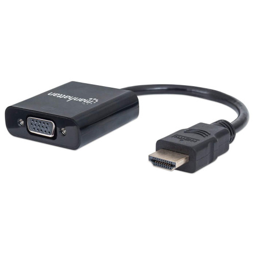 151436 - Manhattan MANHATTAN HDMI MALE TO VGA FEMALE (BLACK) CONVERTS AN HDMI DIGITAL SIGNAL TO A V