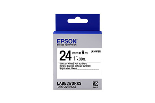 LK-6WBN - Epson LABEL WORKS LABELS STND BLK/WHT